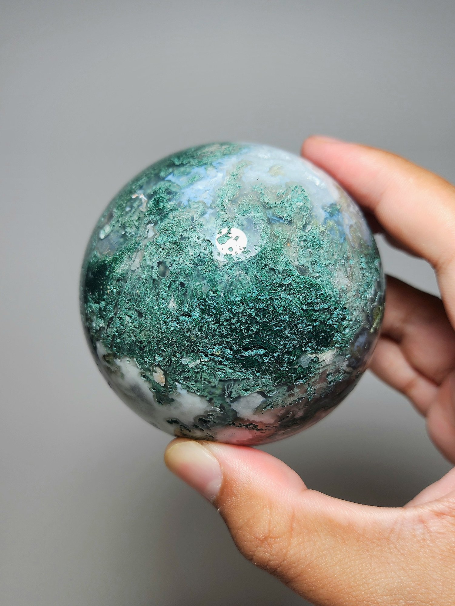หิน Moss Agate HQ Sphere